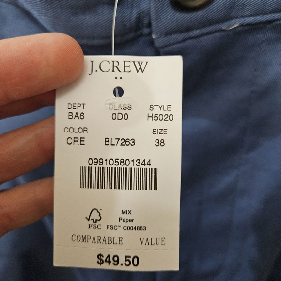J Crew Men's Navy Blue Cotton Office Casual Preppy Chino Shorts Size 38 - Picture 12 of 12